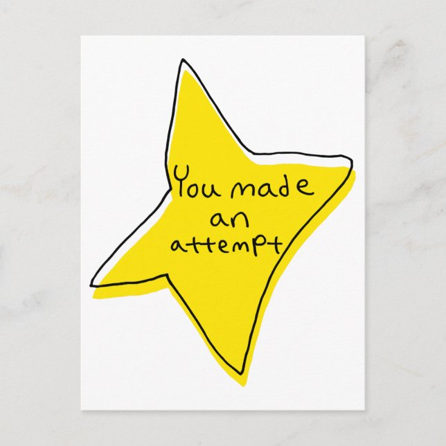 Du gjorde ett försök - Gult Star Vykort (Framsida)
