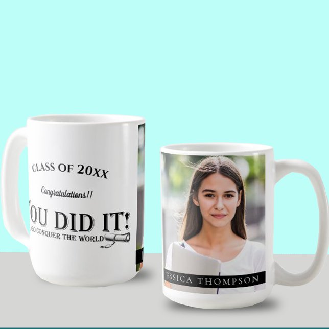 DU GJORDE IT-fotoklassen 2025 Studenten Kaffemugg (YOU DID IT Photo Class of 2024 Graduation Coffee Mug)