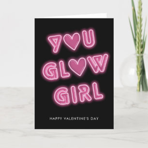 Du glöder flickan som neon undertecknar valentines helgkort