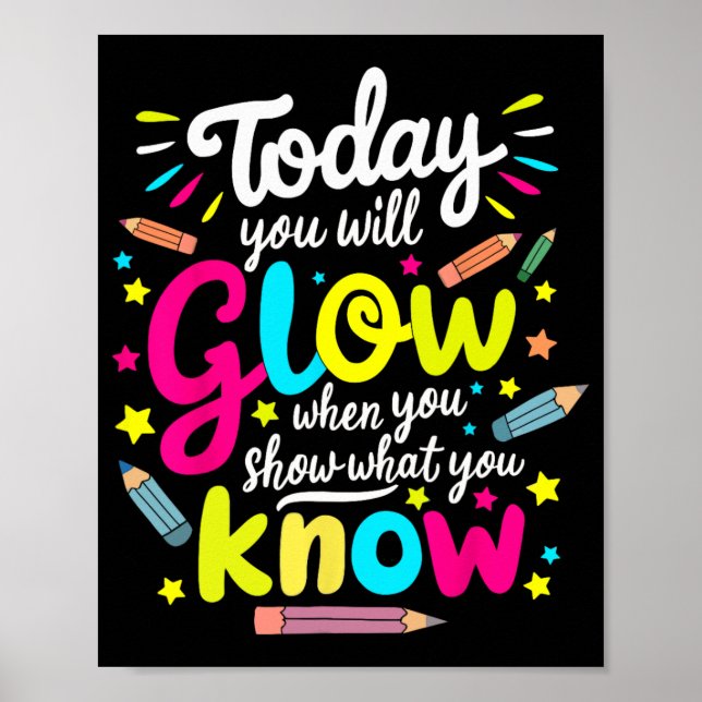 Du glöder när du visar vad du vet Testa tea Poster (Framsidan)