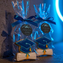 Du glow Girl Grad Blue Neon Script Studenten Runt Klistermärke