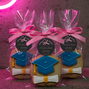 Du glow Girl Grad Rosa Neon Script Studenten Runt Klistermärke