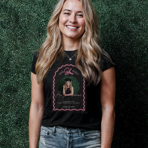 Du Glow Girl Vågigt Rosa Neon Studenten Photo T Shirt