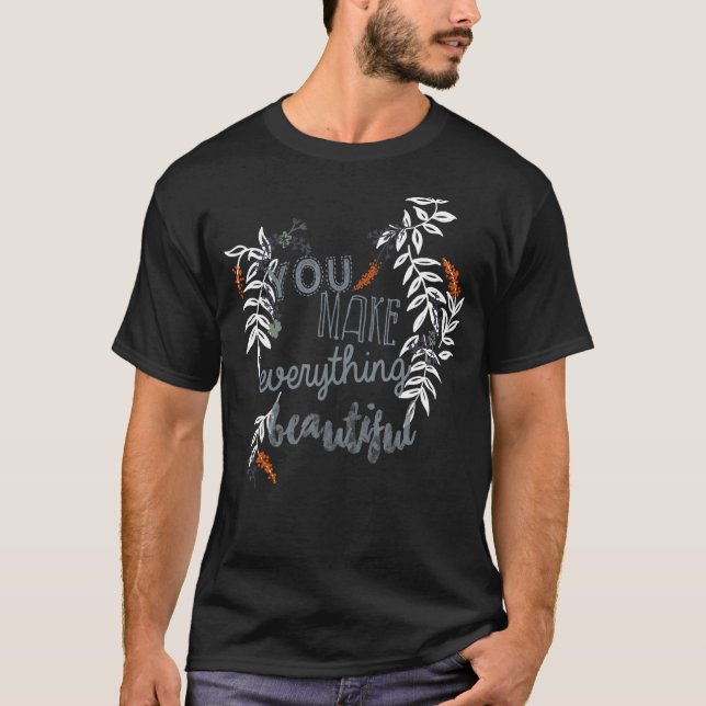 Du gör allt vackert Blommigt Folklore Art T Shirt (Framsida)