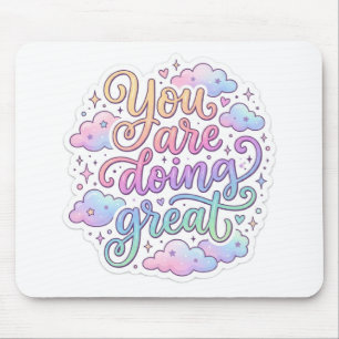 Du Gör Det Bra Motivational Pastell Typografi Musmatta