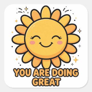 Du Gör Det Bra Söt Sol Positivitet Klistermärke