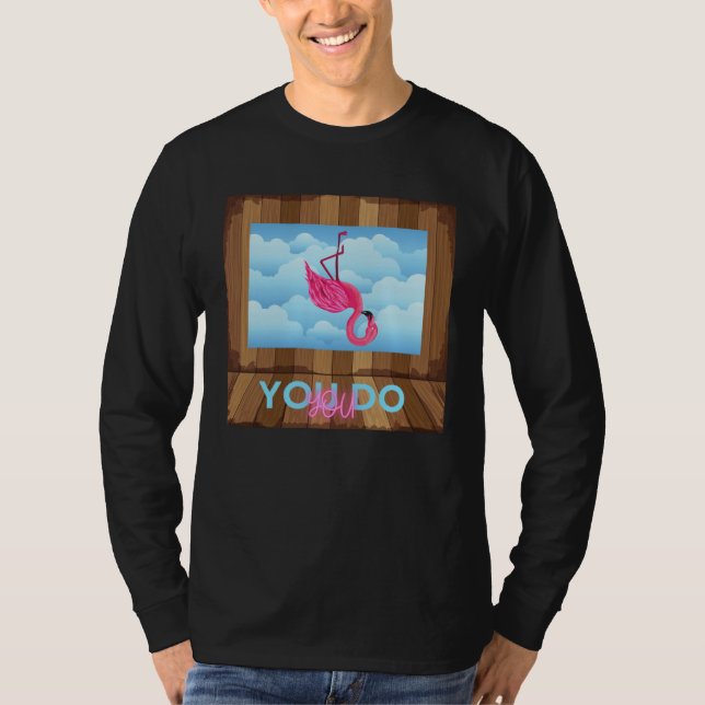 Du gör Du Upp och Ner Flamingo T Shirt (Framsida)