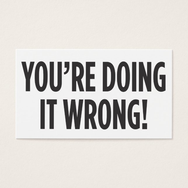 Du gör fel visitkort (Framsidan)
