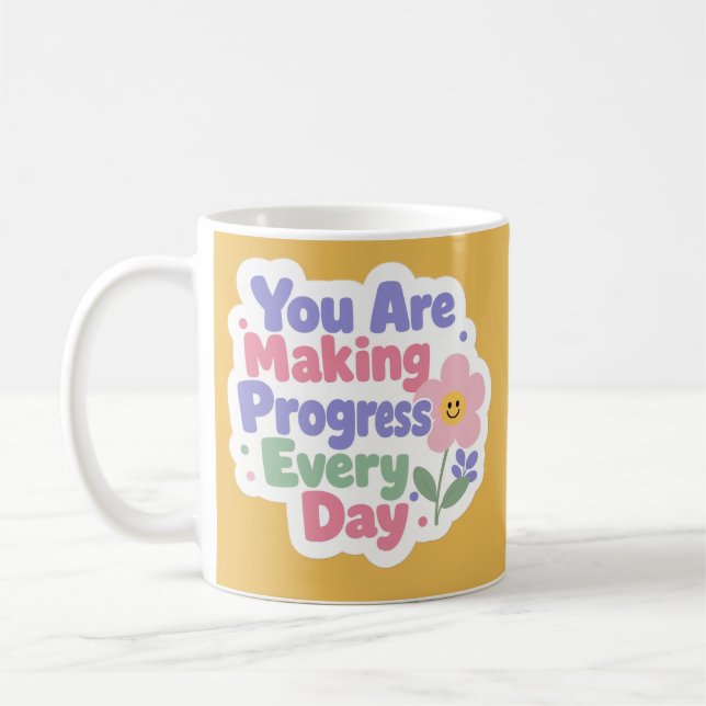 Du Gör Framsteg Varje Dag Kaffemugg (Vänster)
