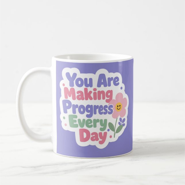 Du Gör Framsteg Varje Dag Kaffemugg (Vänster)