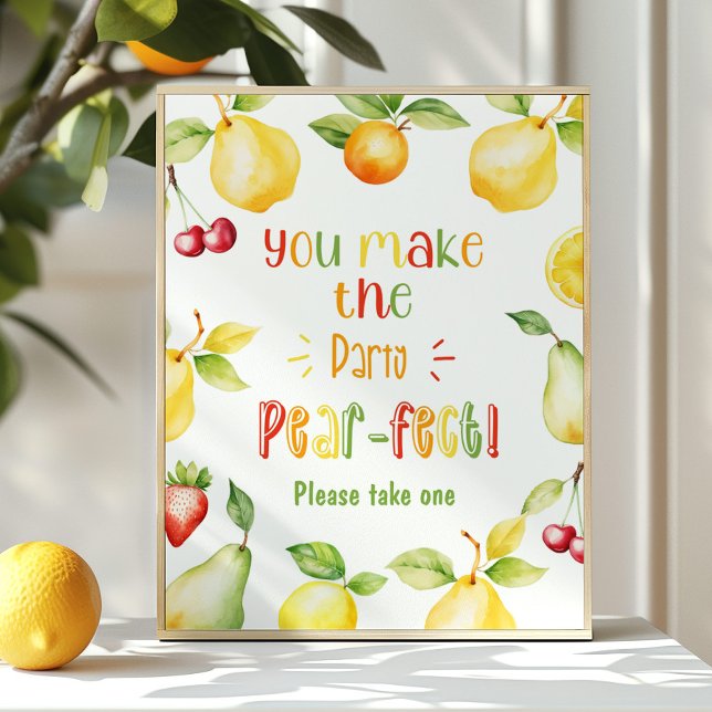 Du gör fruktfödelsedagen för Pear-Fect i party Poster (Skapare uppladdad)