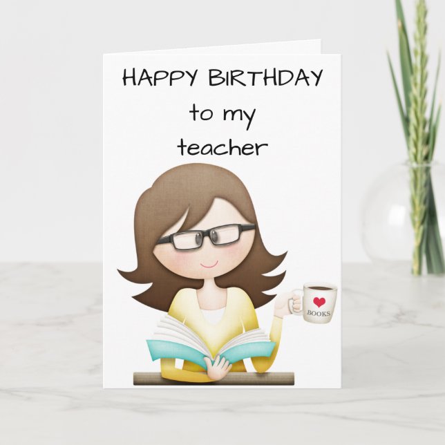 DU GÖR "ME LYCKLIG" ***TEACHER** PÅ BIRTHDAY KORT (Framsida)