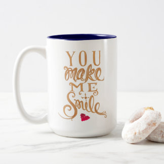 Du gör mig att le - kaffemuggen Två-Tonad mugg