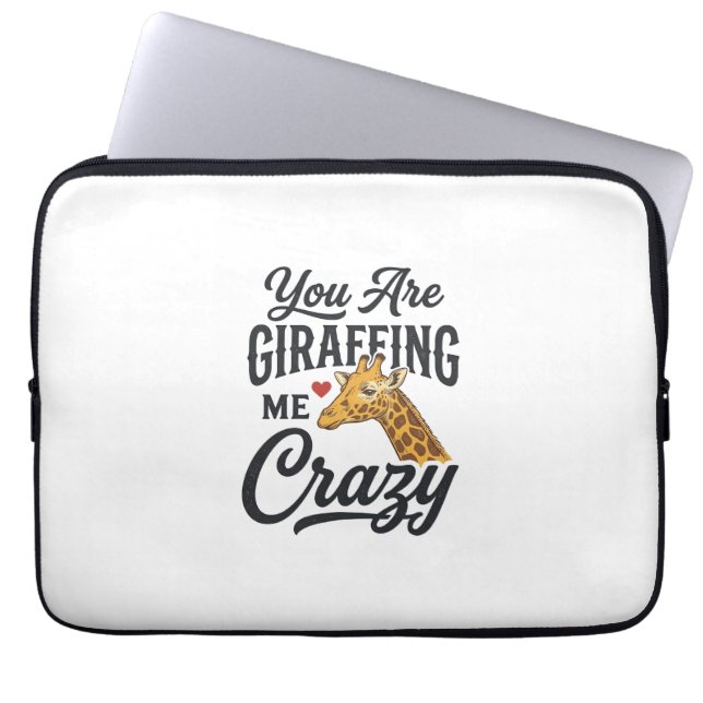 Du Gör Mig Galen Rolig Giraff Tröja_1 Laptop Fodral (Framsidan)