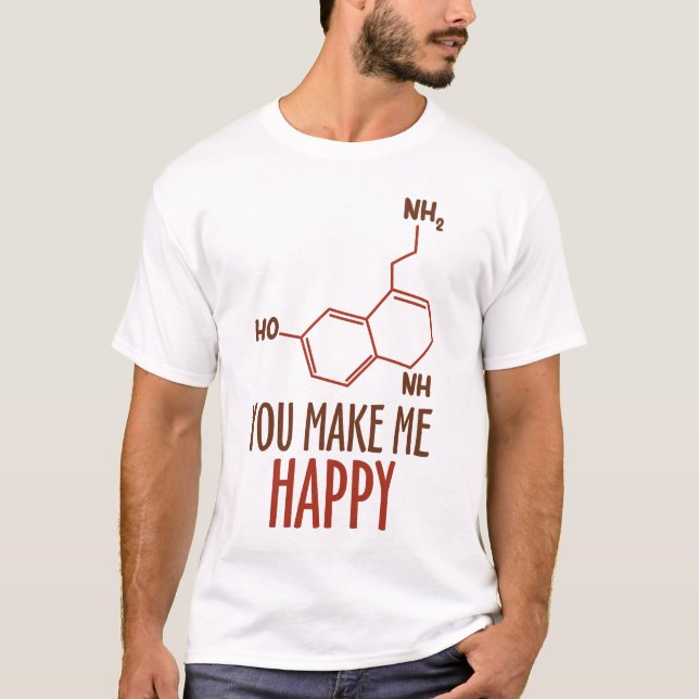 Du Gör Mig Glad Kemimolekyl Puns Design T Shirt (Framsida)