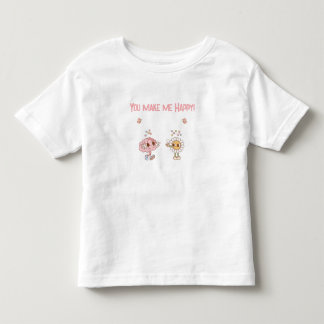 Du gör mig lycklig! Lycklig hjärna och blomma T Shirt