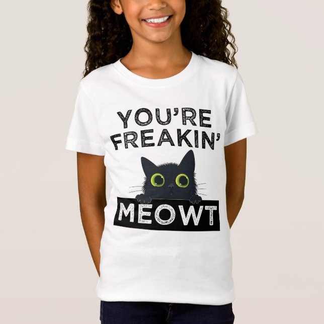 Du Gör Mig Meowt Galen T Shirt (Framsida)