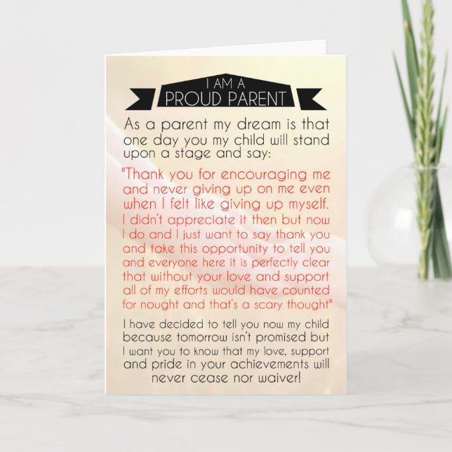 Du gör mig så stolt tack kort (Framsida)