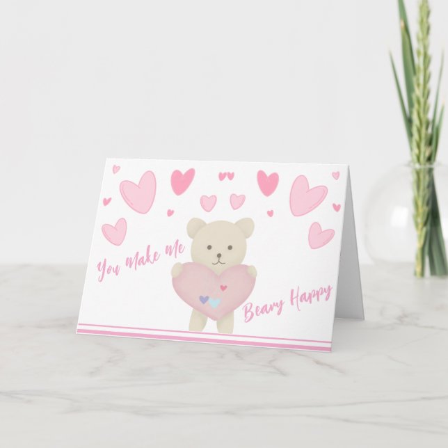 Du gör mig till Beary Lycklig Helgkort (Framsida)