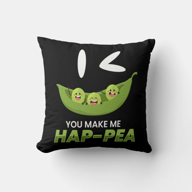 Du gör mig till Hap-Pea Vegan Vegetables Kudde (Framsida)