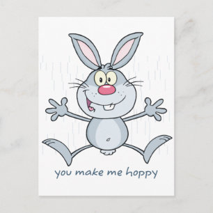 Du gör mig till Hoppy Bunny Rabbit Vykort