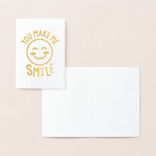 Du gör mig till Smile Emoji Notecards Folierat Kort