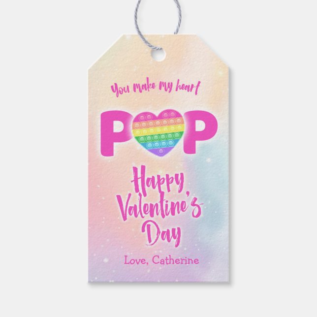 Du gör min hjärtepop Valentine Gift-Märkre Presentetikett (Framsidan)