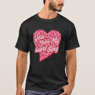Du gör min hjärteSjunga Western Leopard Valentines T Shirt
