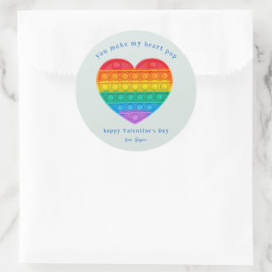 Du gör mitt hjärt-kärl Pop Fidget Valentine Runt Klistermärke