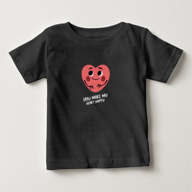 du gör mitt hjärta lycklig baby t shirt (Framsida)