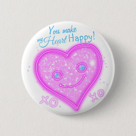 "Du gör mitt hjärta lycklig!" Kawaii knappnål Knapp
