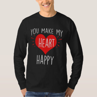 Du gör mitt hjärta lyckligt Lycklig Alla hjärtans T Shirt