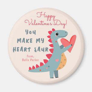 Du gör mitt hjärta Saur Dinosaur Pun Valentine Magnet