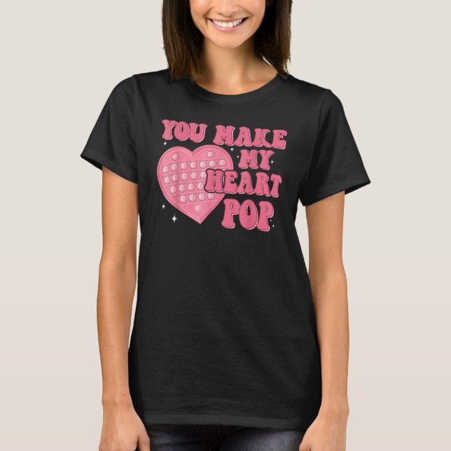 Du gör mitt hjärtepup Retro funny Valentines day F T Shirt (Framsida)