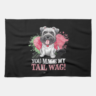DU GÖR MY SVAN WAG Hund Kökshandduk