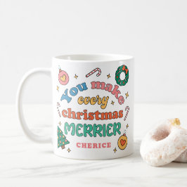 Du gör varje jul-merrier | Cute Retro Kaffemugg