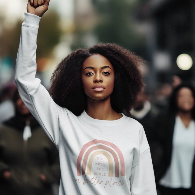 Du gör världen till en bättre Ställe-tröja T Shirt (Empower yourself and others with this, "You make the world a better place" sweatshirt! )