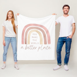 Du gör världen till en bättre värld.. fleecefilt