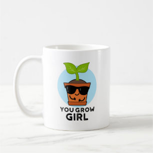 Du Grow Girl Funny Plant Pun Kaffemugg