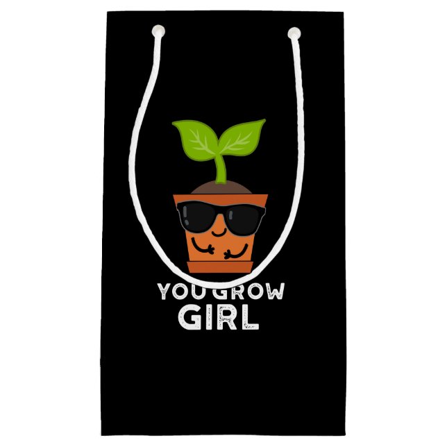 Du Grow Girl Funny Plant Pun Mörk BG (Framsidan)