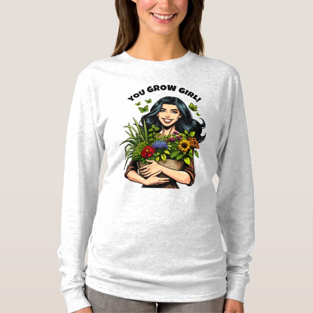 Du Grow Girl | Funny Retro Plant-Älskare T Shirt (Framsida)