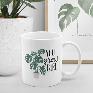 Du Grow Girl Funy Plant Älskare Kaffemugg