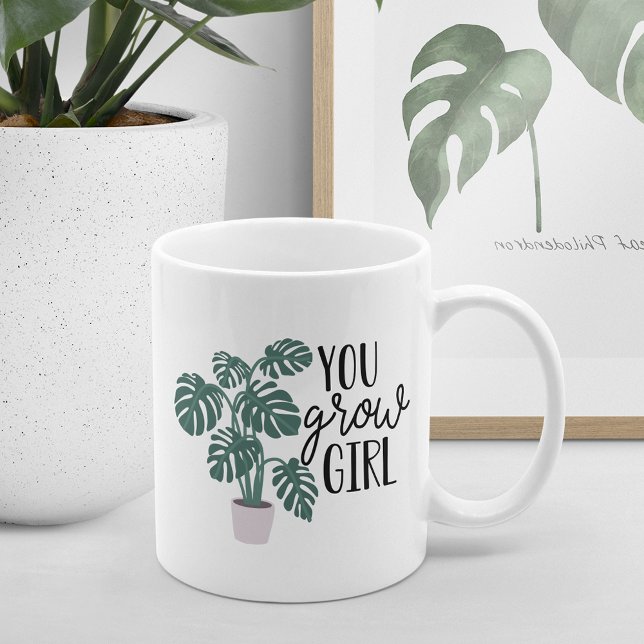 Du Grow Girl | Funy Plant Älskare Kaffemugg (Skapare uppladdad)