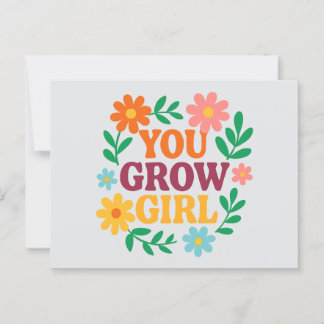 Du Grow Girl - Ljusbart inspirationskort för Blomm Vykort