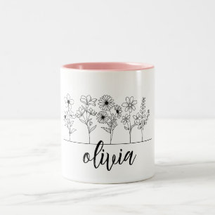Du Grow Girl lustig plante älskare eget namn Två-Tonad Mugg