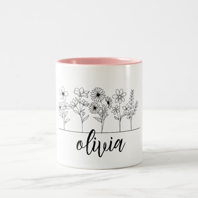 Du Grow Girl lustig plante älskare eget namn Två-Tonad Mugg (Center)