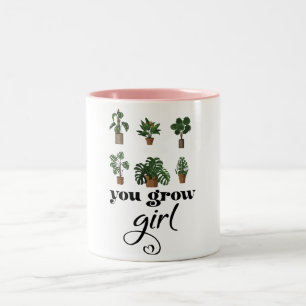 Du Grow Girl lustig plante älskare Två-Tonad Mugg
