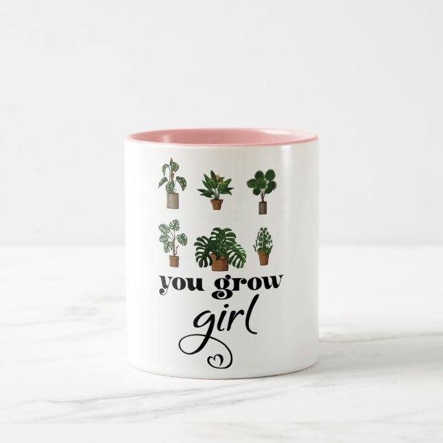 Du Grow Girl lustig plante älskare Två-Tonad Mugg (Center)