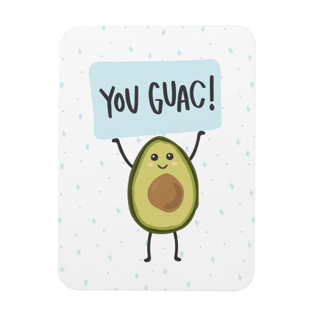Du Guac med Cute Avocado Magnet (Vertikal)