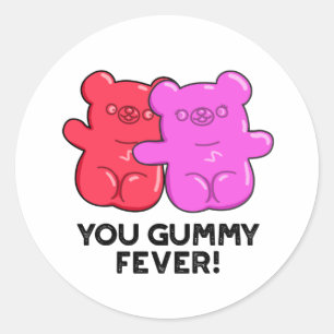 Du Gummy Fever Funny Candy Pun Runt Klistermärke